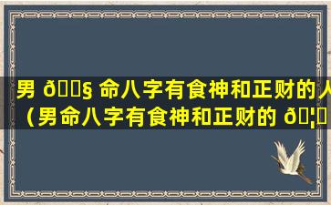 男 🐧 命八字有食神和正财的人（男命八字有食神和正财的 🦈 人好不好）
